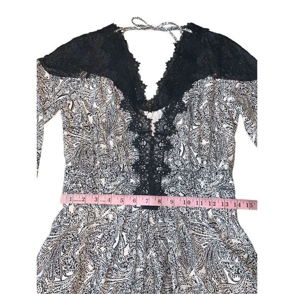 Anthropologie Black & White Lacy V-Neck Mini Dress - Picture 11 of 11